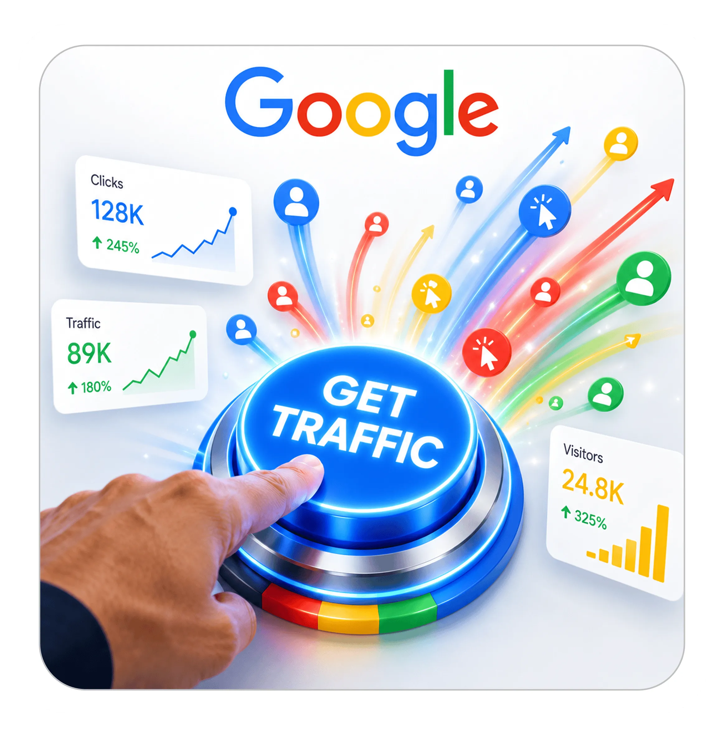 Overview of The Google Click Hack Google traffic training platform and dashboard